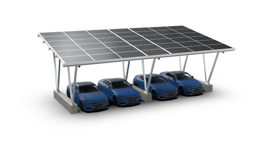 Solar PV-Doppel-Carport aus Alu - Bausatz zur Selbstmontage